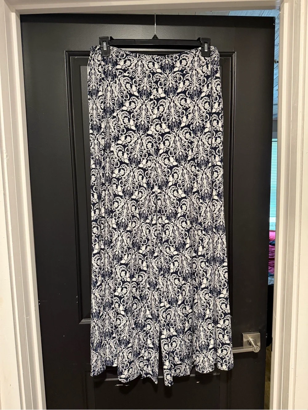 Cato Navy and White Wide Leg Palazzo Pants - Picture 1 of 5